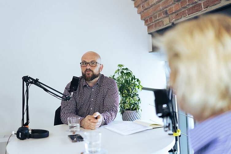 Podcastaufnahme von WindTalks